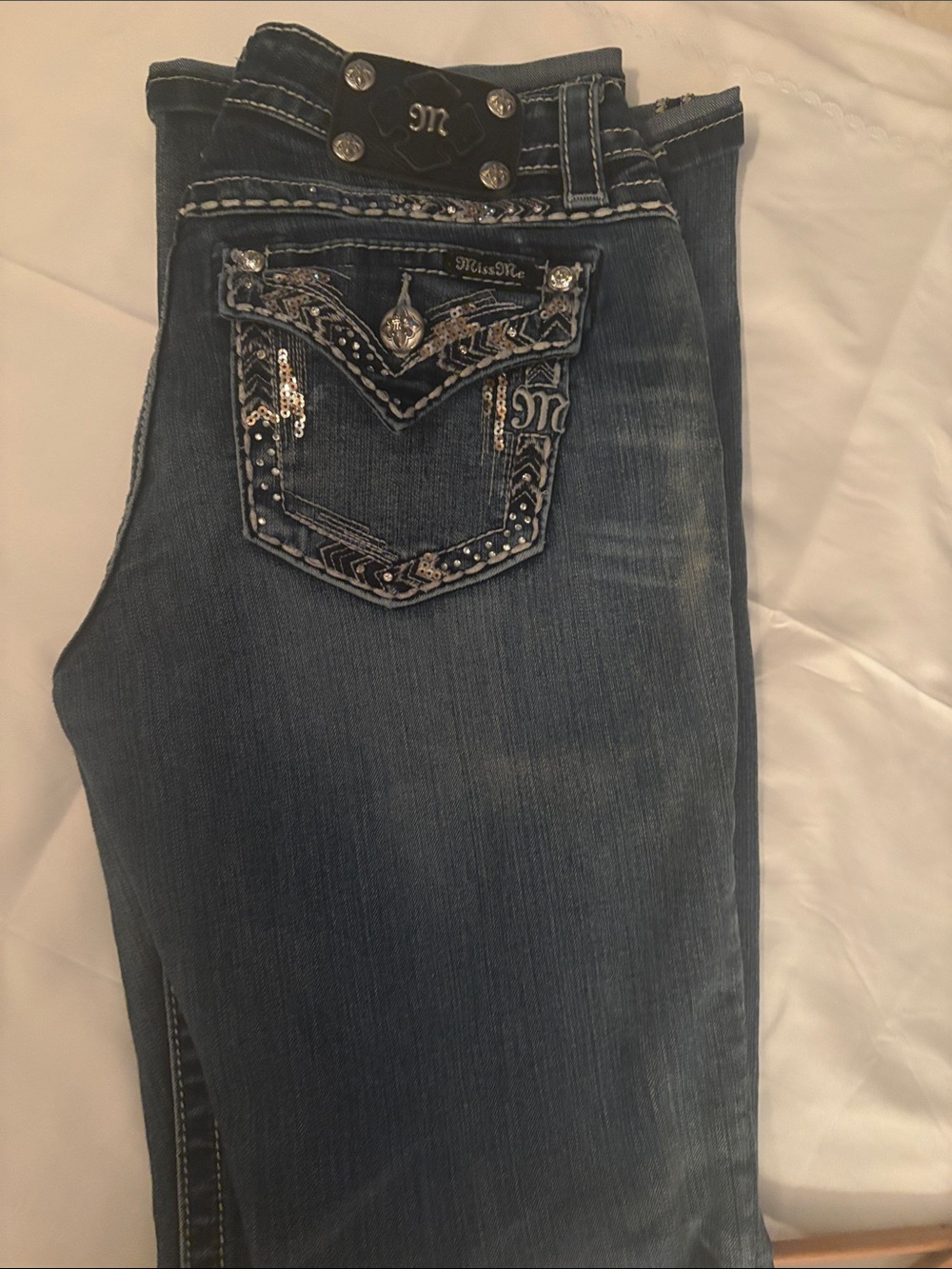 Miss Me Blue Embellished Boot Cut Jeans